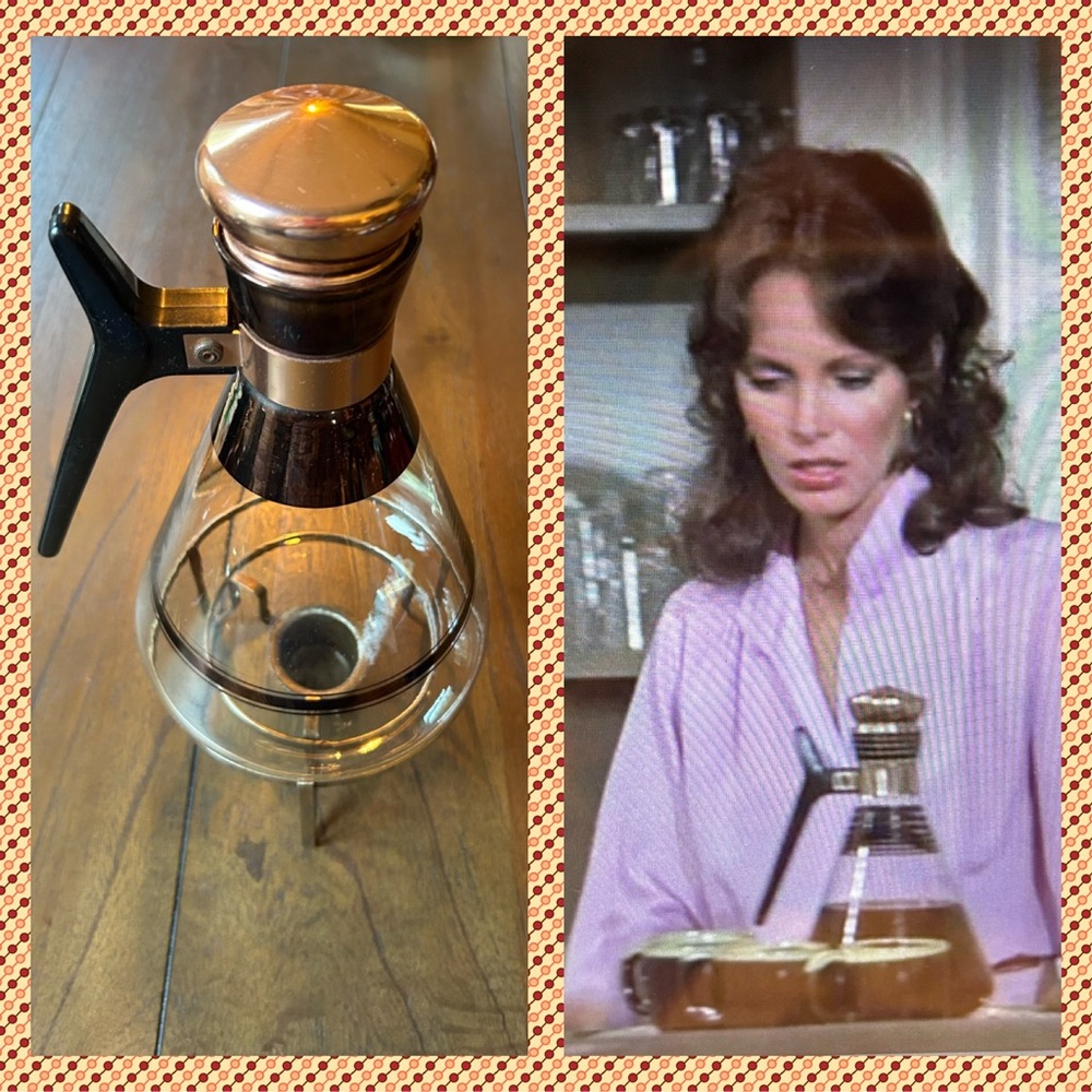 Mid-Century Modern Inland Glass Coffee Carafe w/ Lid & Candle Warmer Base
